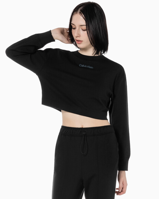 여성 에센셜 크롭 긴팔 티셔츠