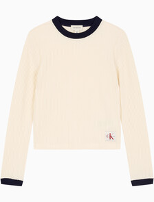 Buy 여성 L/S 와플 티셔츠 in color White
