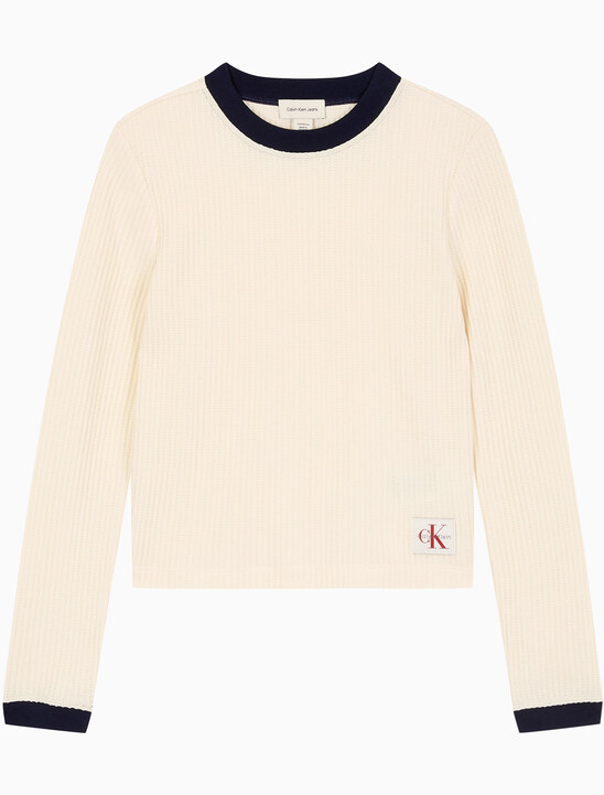 여성 L/S 와플 티셔츠