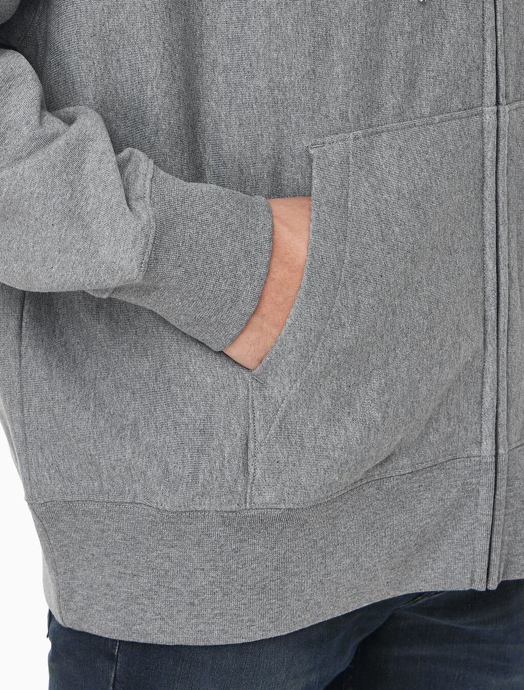 Buy 남성 프리미엄 테리 아카이브 후드 집업 in color MEDIUM GREY HEATHER