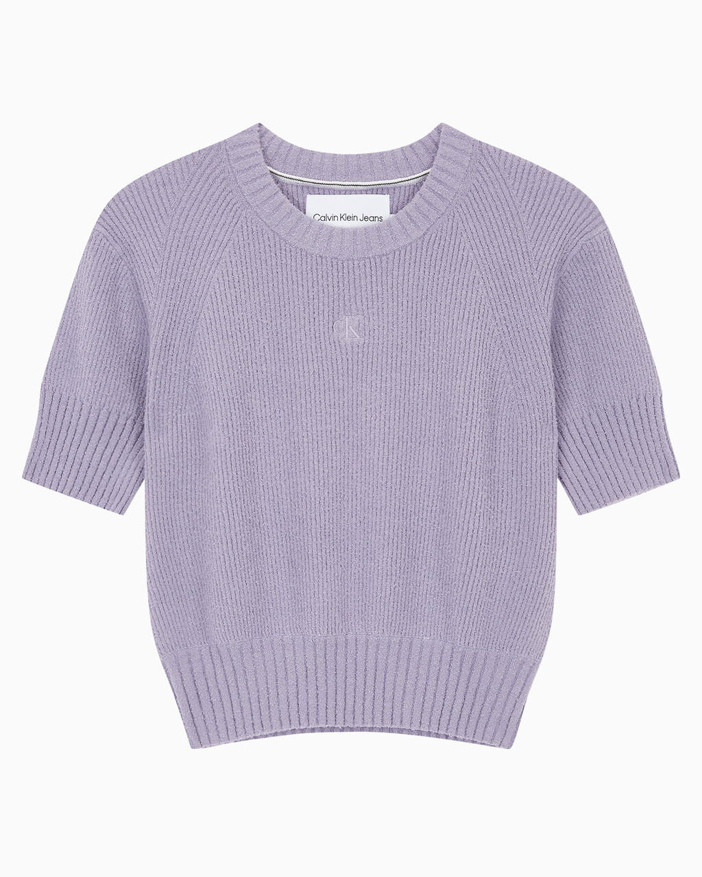 Buy 여성 벌룬 반팔 니트 탑 in color LAVENDER