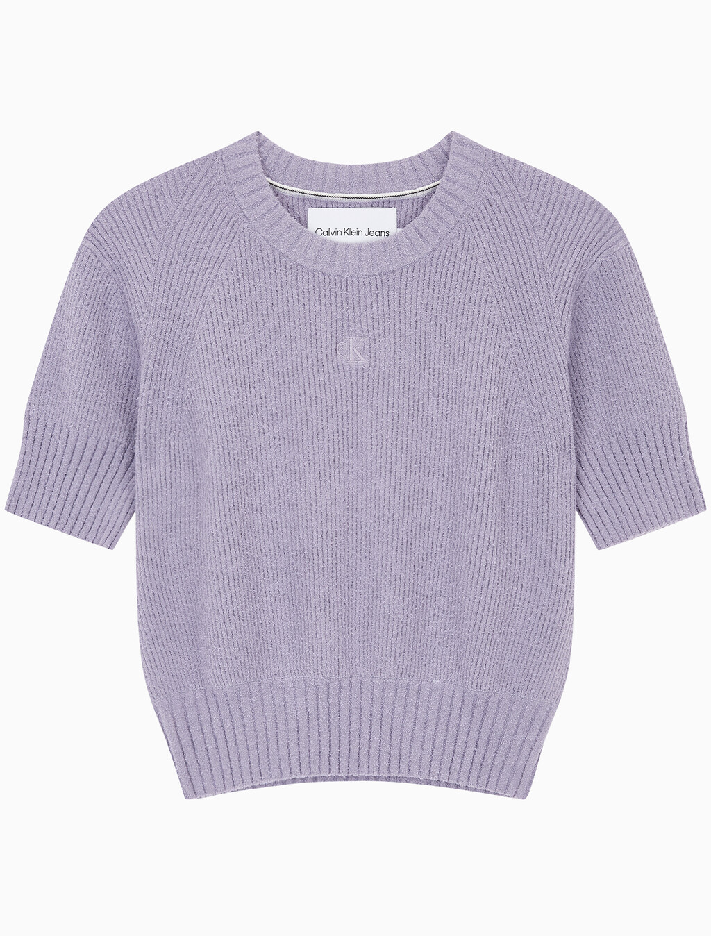 Buy 여성 벌룬 반팔 니트 탑 in color LAVENDER