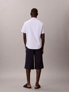 Buy 나일론 사이드 로고 롱 데님 쇼츠 in color Charcoal Grey