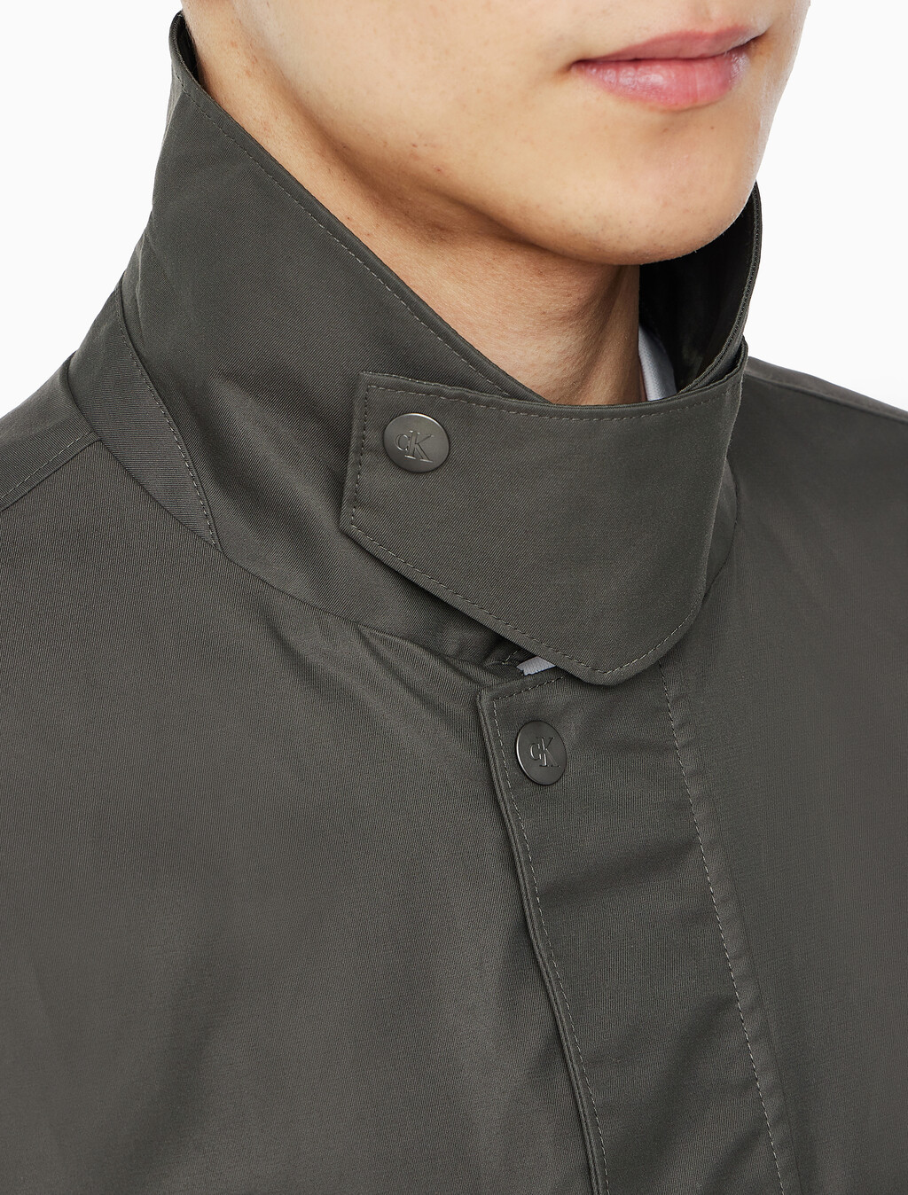 Buy 남성 콘트라스트 카라 카코트 in color CHARCOAL