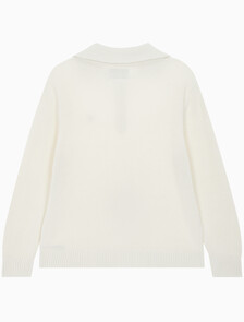 Buy 남성 하프 집업 풀오버 스웨터 in color WHITE