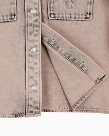 Buy 여성 슬림 데님 셔츠 in color MID BLUE BACK EMBRO