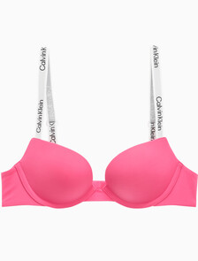 Buy 여성 테일러드 로고 푸쉬업 플런지 브라 in color FUCHSIA ROSE