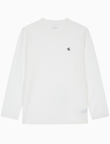 Buy 남성 헤비 코튼 아카이브 로고 긴팔 티셔츠 in color BRIGHT WHITE