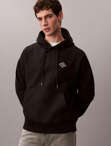 Buy 남성 프리미엄 플리스 매치박스 후디 in color BLACK