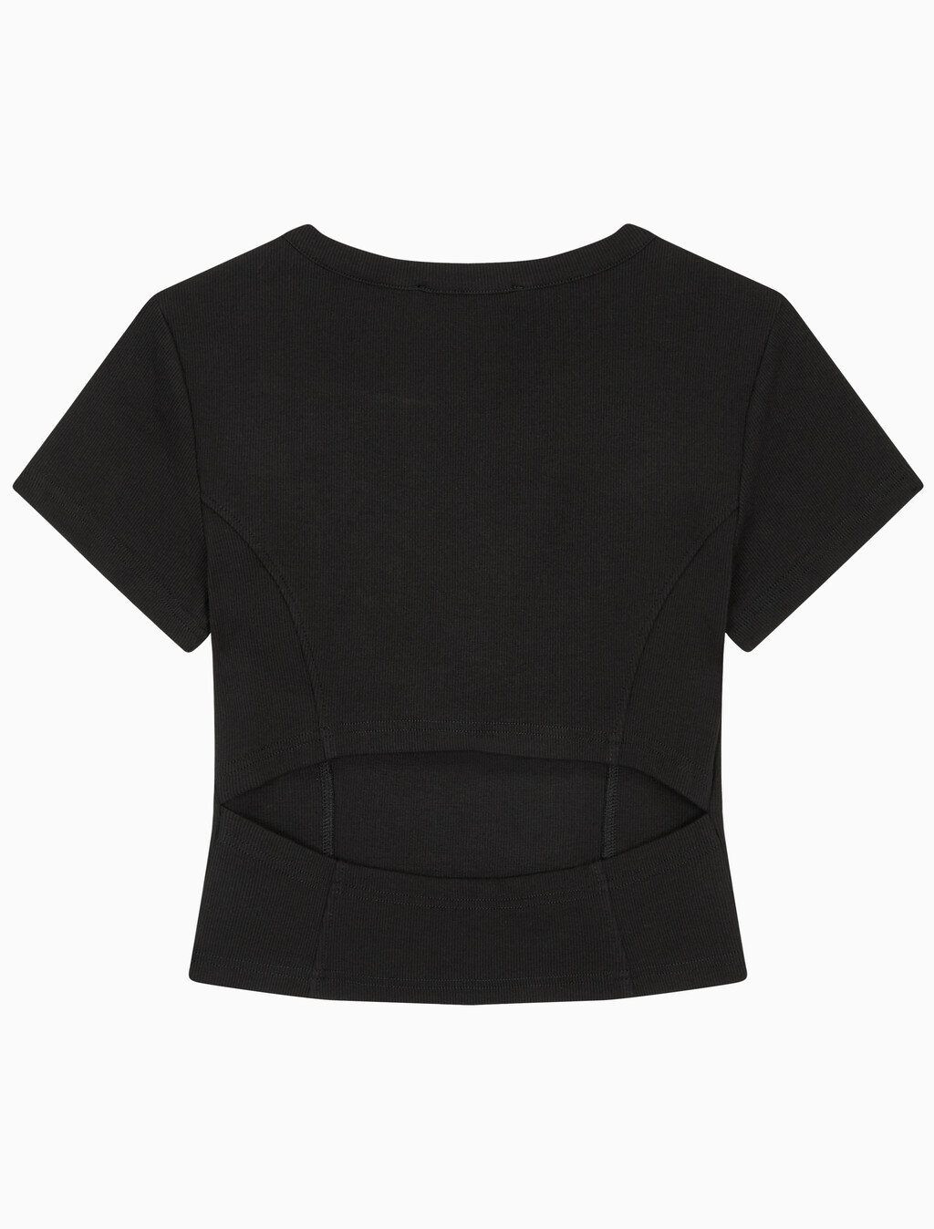 Buy 여성 립 오픈 백 크롭 탑 in color CK BLACK