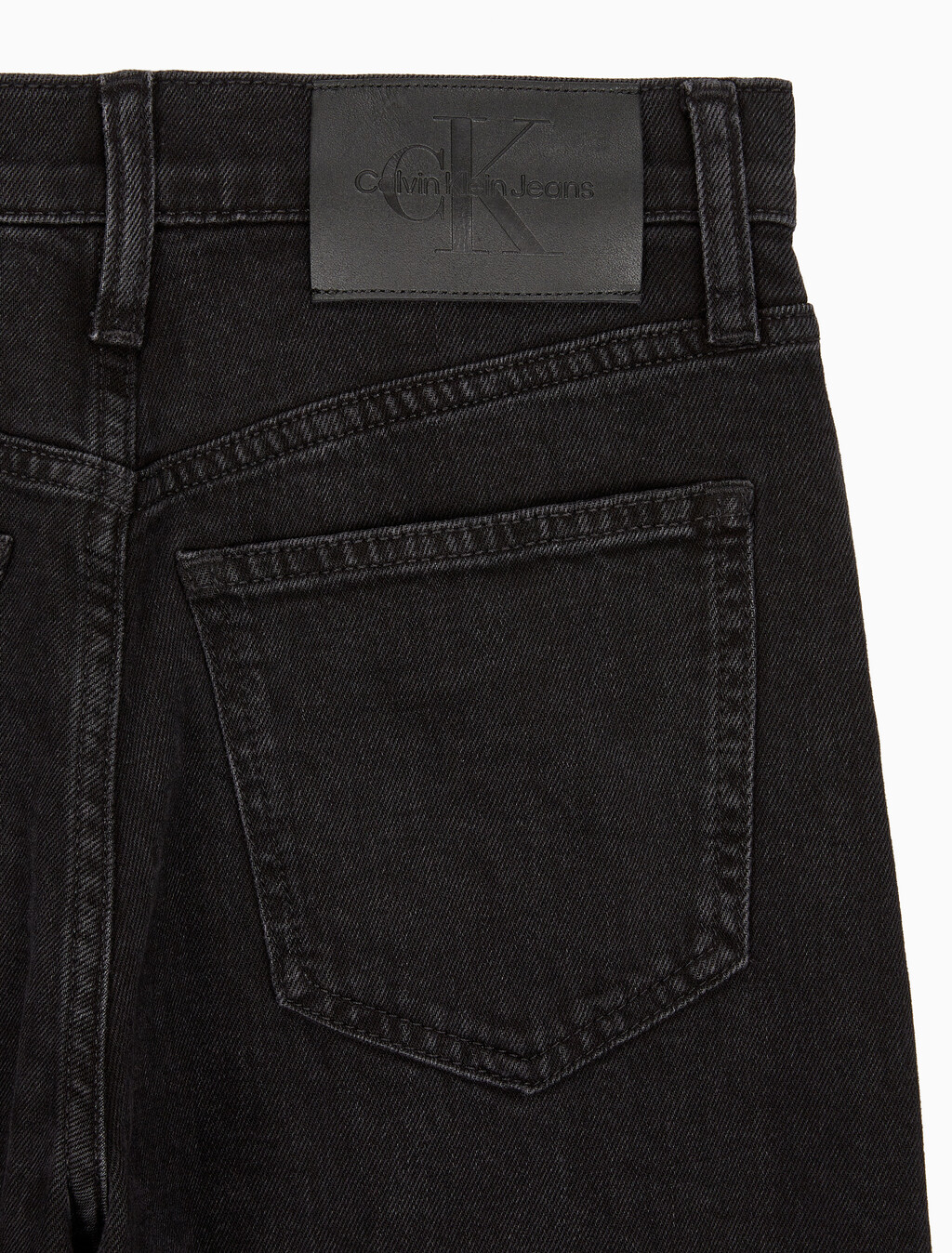 Buy 여성 와이드핏 하이라이즈 블랙 데님 in color WASHED BLACK LOGO LACE