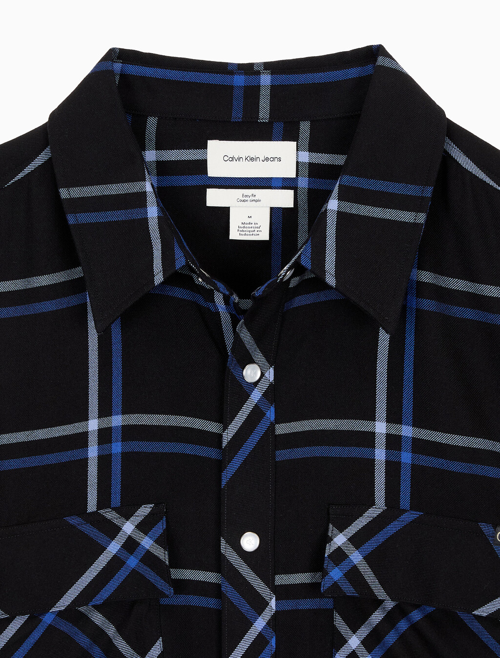 Buy 남성 플레이드 비스코스 이지 셔츠 in color BLACK