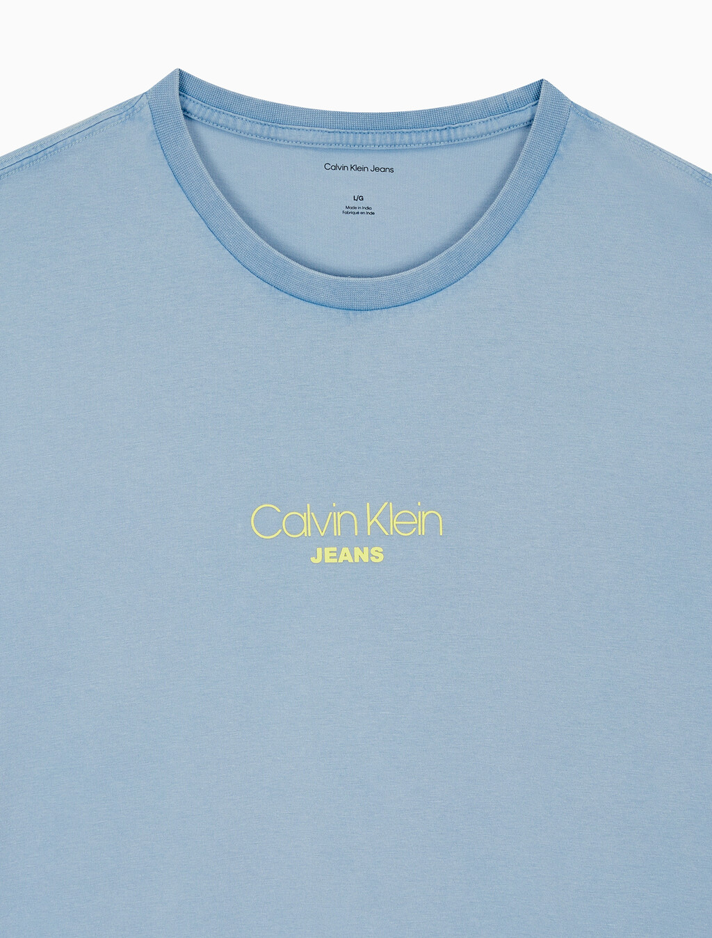 Buy 남성 레귤러핏 그래픽 워시 반팔 티셔츠 in color BLUE