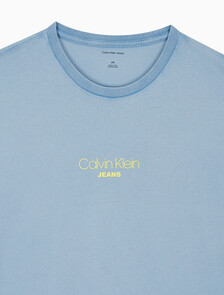 Buy 남성 레귤러핏 그래픽 워시 반팔 티셔츠 in color BLUE