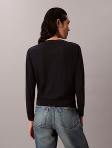 Buy 여성 L/S 메리노 가디건 in color BLACK