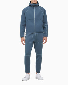 Buy 남성 릴렉스핏 풀집업 후디 in color OCEAN TEAL/ BLK