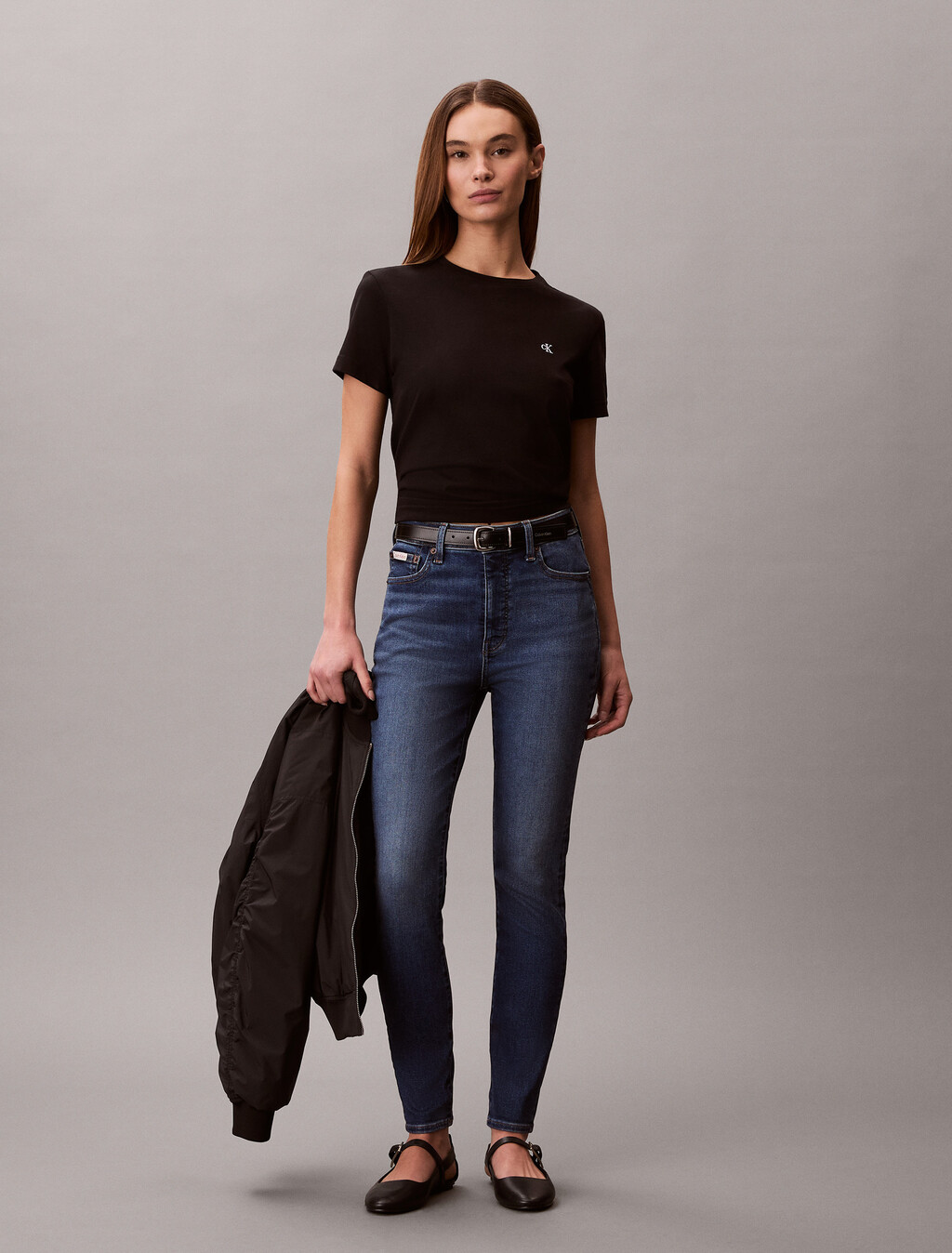 Buy 여성 모노그램 크루넥 티 in color BLACK