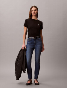 Buy 여성 모노그램 크루넥 티 in color BLACK