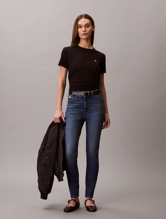 여성 아카이브 저지 크루넥 반팔 티셔츠