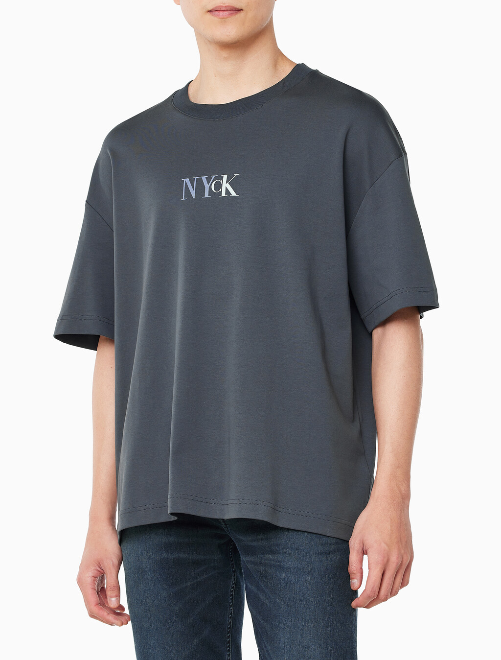 Buy 남성 NYCK 그래픽 반팔 티셔츠 in color NAVY