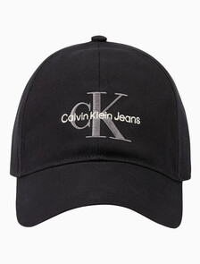 Buy 남녀공용 CKJ 모노그램 엠브로이더리 볼캡 in color BLACK