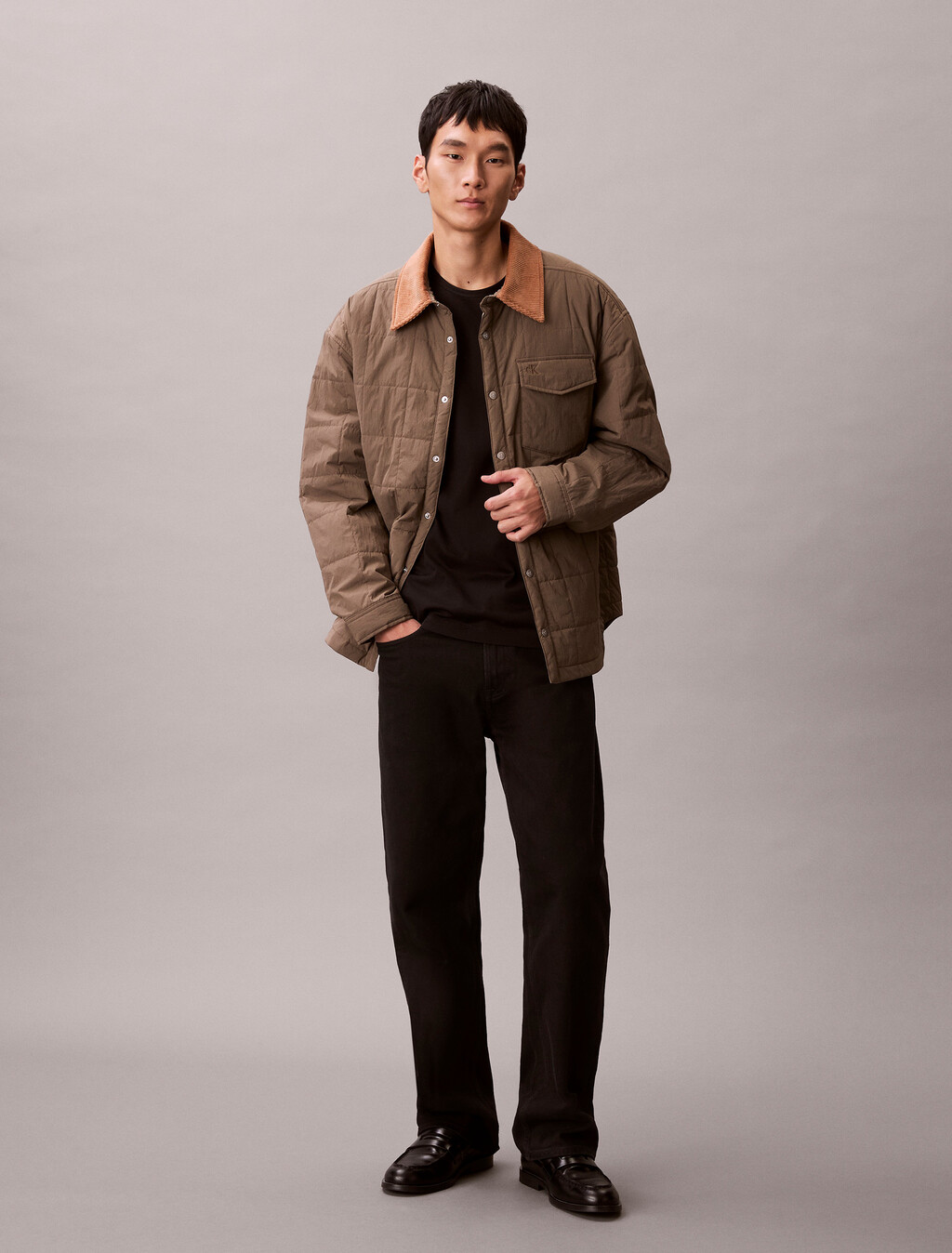 Buy 남성 패디드 나일론 셔츠 자켓 in color BUNGEE CORD