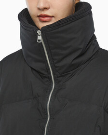 Buy 여성 숏다운 와이드넥 푸퍼 in color CK BLACK