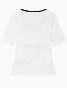 Buy 여성 베이비립 스쿱 컷아웃 탑 in color BRIGHT WHITE