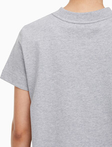 Buy 여성 릴렉스핏 아카이브 로고 크루넥 반팔 티셔츠 in color GREY HEATHER