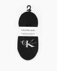 Buy 여성 콤드 코튼 모노그램 라이너 삭스 (화이트 1 PAIR) in color BLACK