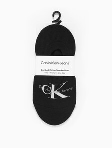Buy 여성 콤드 코튼 모노그램 라이너 삭스 (화이트 1 PAIR) in color BLACK