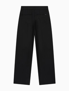 Buy 여성 스트레치 치노 와이드 핏 팬츠 in color BLACK