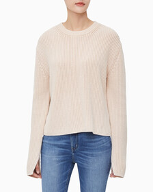 Buy 여성 롱슬리브 라운드넥 스웨터 in color Neutral Tan-231ABZ