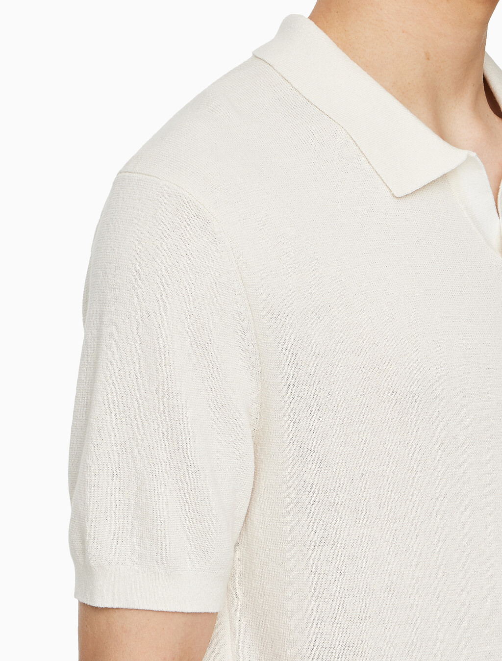 Buy 남성 CK 로고 폴로 반팔 스웨터 in color WHITE
