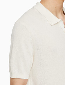 Buy 남성 CK 로고 폴로 반팔 스웨터 in color WHITE