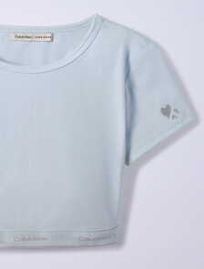 Buy Jung Kook for Calvin Klein 여성 헤리티지 코튼 AF 티셔츠 브라렛 in color ICE FLOW