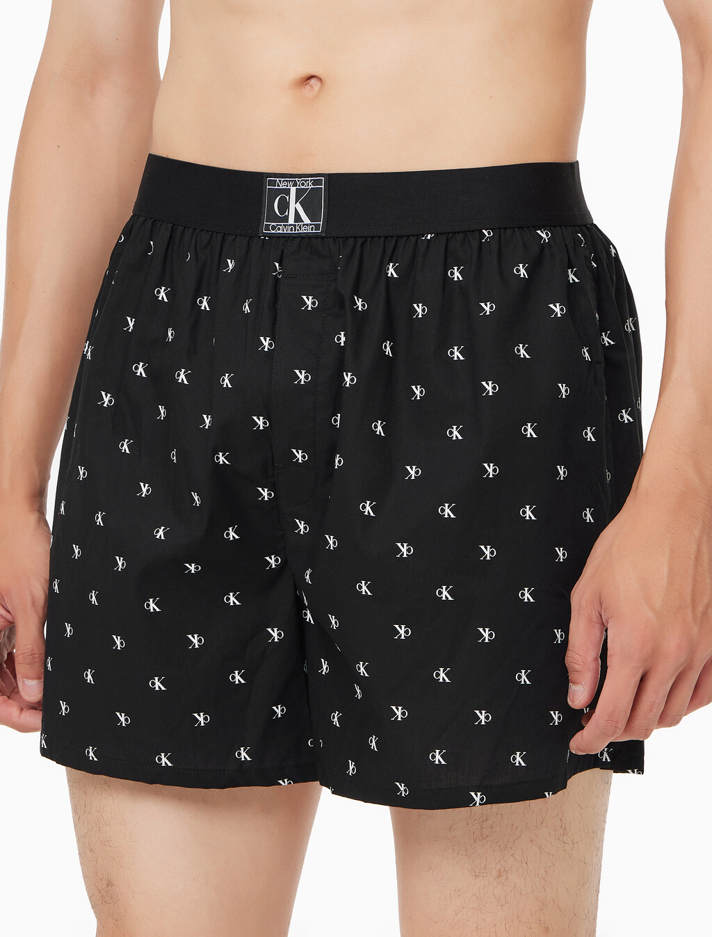 Buy 남성 CK 1996 코튼 박서 박서 in color DIAMOND LOGO PRINT_BLACK