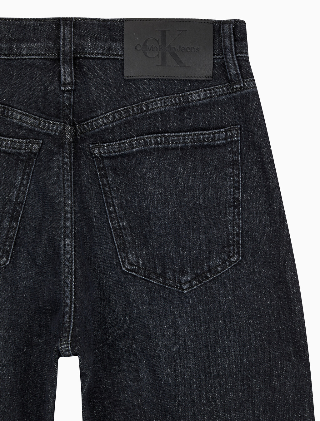 Buy 여성 하이라이즈 와이드핏 블랙 이탈리안 데님 in color WASHED BLACK LOGO LACE