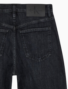 Buy 여성 하이라이즈 와이드핏 블랙 이탈리안 데님 in color WASHED BLACK LOGO LACE