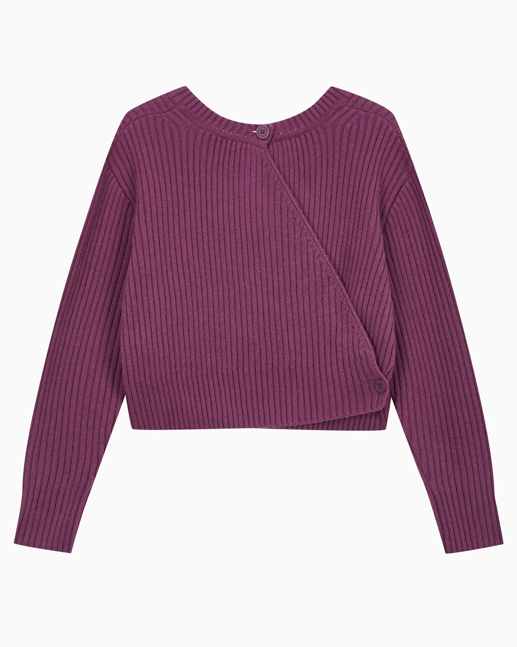 Buy 여성 캐시미어 백 디테일 풀오버 in color AMARANTH 