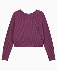 Buy 여성 캐시미어 백 디테일 풀오버 in color AMARANTH 