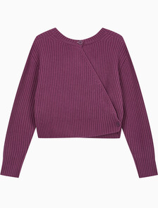 Buy 여성 캐시미어 백 디테일 풀오버 in color AMARANTH 