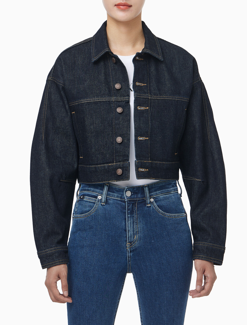 Buy 여성 린스 데님 자켓 in color TENCEL RINSE BLUE