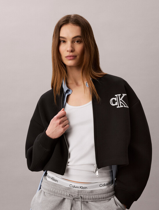 여성 오버사이즈 스쿠바 집 보머 자켓