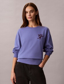 Buy 여성 오버사이즈 그래픽 긴팔 티셔츠 in color BLEACHED DENIM