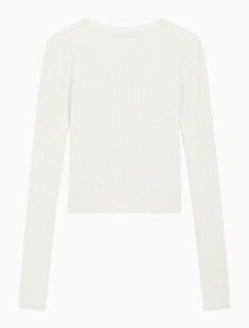 Buy 여성 슬림 크롭 립 가디건 in color WHITE