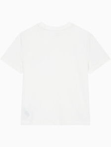 Buy 여성 스몰 모노그램 모던 스트레이트핏 반팔 티셔츠 in color BRIGHT WHITE