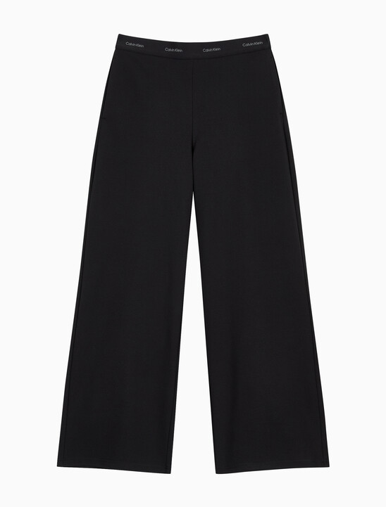 여성 웨이스트 밴드 로고 트라우저