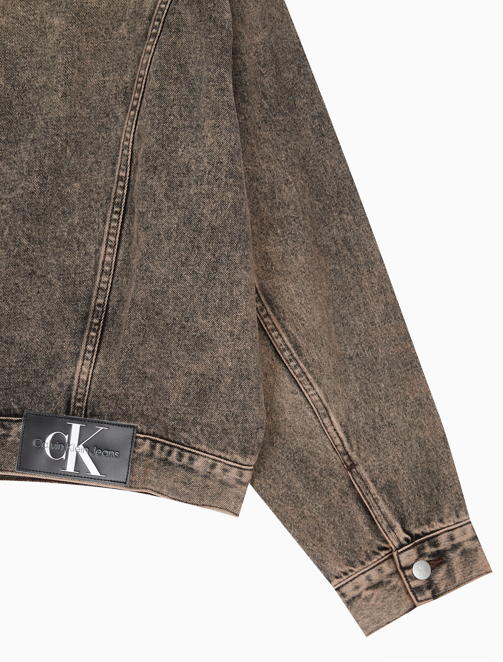 Buy 남성 박시 데님 자켓 in color MID BLUE BACK EMBRO