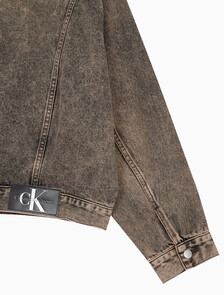 Buy 남성 박시 데님 자켓 in color MID BLUE BACK EMBRO